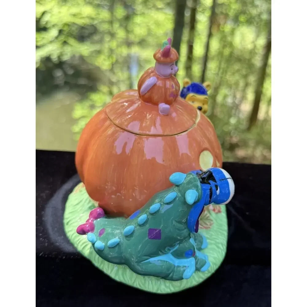 Vintage 1998 DISNEY STORE Halloween Candy Jar Pooh Piglet Eeyore Rare!